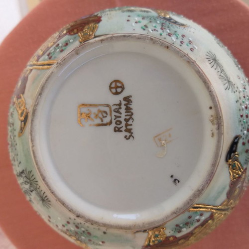 Royal Satsuma vase bowl used, hand-painted
