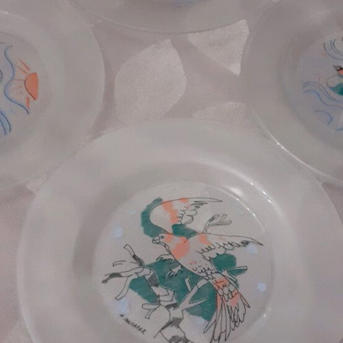 Collectible plates with Mytaras paintings, set of 4, like new