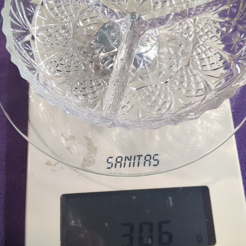Crystal 3-Section Plates like new, set of 2 pieces