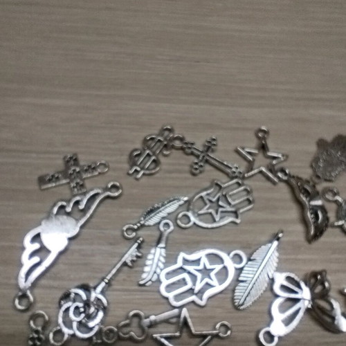 Charms new, set of 50 metal brass alloy designs for DIY bracelets