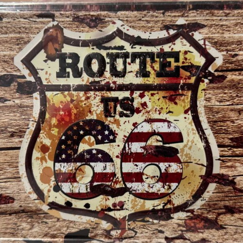 Metal Route 66 USA Sign new, vintage decoration 30.5x15.5