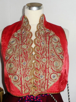 Greek women's vest used 1880-1910, silk gold embroidered