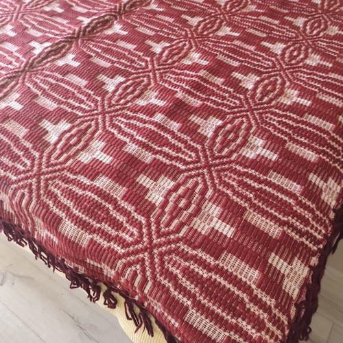 Vintage handmade wool blanket 204 x 153 cm, like new