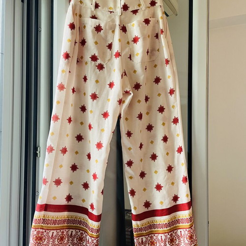 Abstracto Linen Pants like new, white multicolor, size S