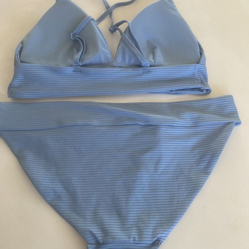 Blue Ribbed Bikini Set like new, size XL