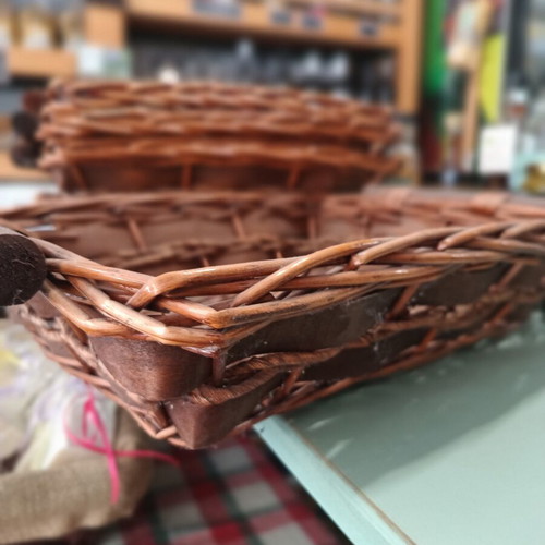 Wicker baskets new, set with various sizes and packaging materials