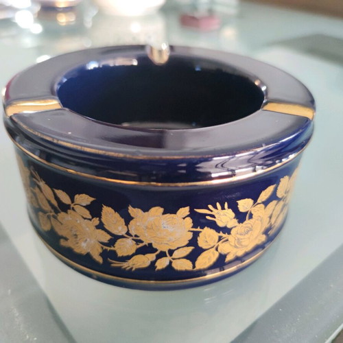 Handmade heavy ashtray with gold details used from Florence