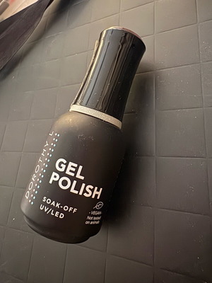 Uv nail polish new, pink color with glitter