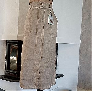 100% λινό μεγ. 38 και 42 μακριά καλοκαιρινή φούστα. Sale summer linen maxi skirt plus size .