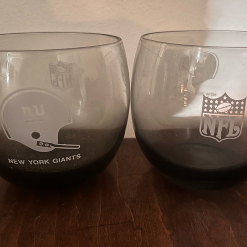 New York Giants whiskey glasses, pack of 6, 1970s collectible like new