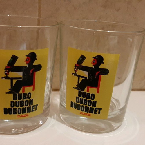 Dubbonet commemorative glasses new, set of 2 pieces