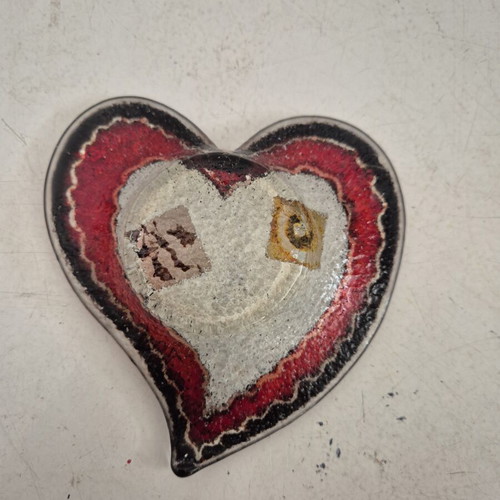 Handmade Glass Heart Ashtray by Michail Artistic Glass