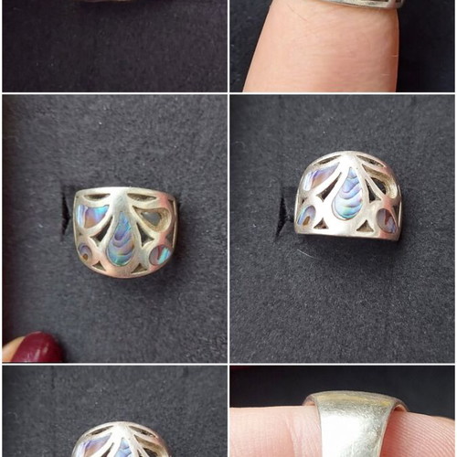 Silver ring 925 with abalone mother-of-pearl used