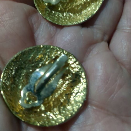 Italian gold-plated clip earrings like new, 3 cm diameter