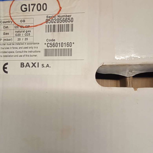 BAXI GI700 75.80 Oil Burner new