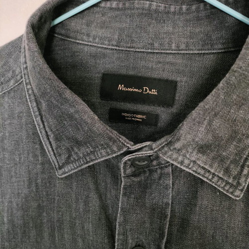 Massimo Dutti shirt Large like new, grey indigo fabric