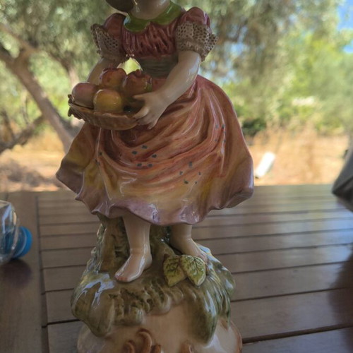 Vintage porcelain figurine of a girl 30 cm like new