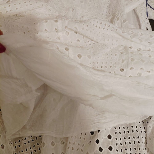 White Maxi Dress Broderie Anglaise, 100% Cotton, New