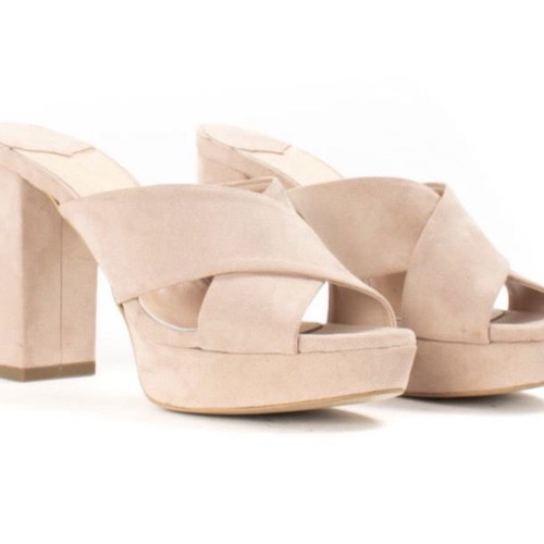 Sante high-heeled suede sandals size 37 nude, lightly worn