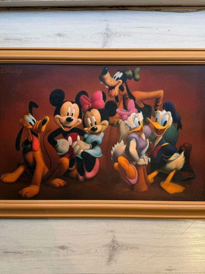 Disney decorative framed art with Mickey Mouse and friends used