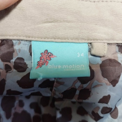 Blue Motion blazer with animal-print lining, size 34, like new