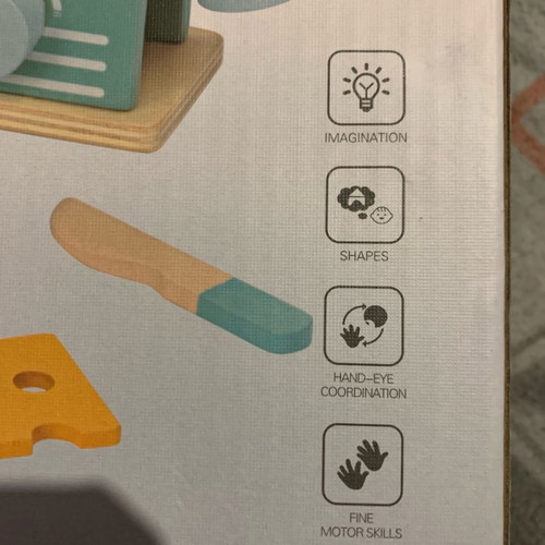 Wooden Play Set Pop Up Toaster With Accessories New