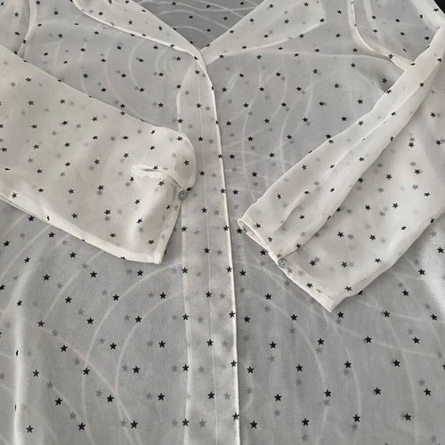 Zara Basic white transparent blouse with star print size S like new