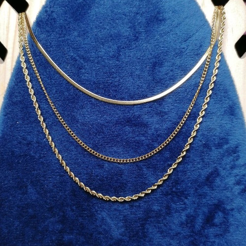 Triple necklace new from stainless steel gold-colored