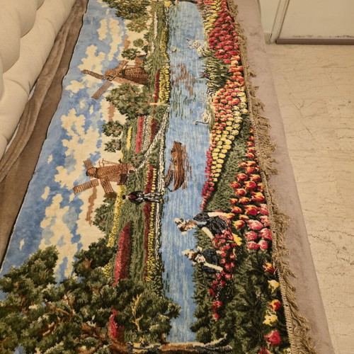 Vintage wall decorative rug velour 1.62m width 62cm height