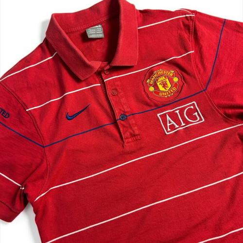 Nike Vintage Y2K Manchester United Polo Shirt Pre Match 2008-2009 Men’s Red like new