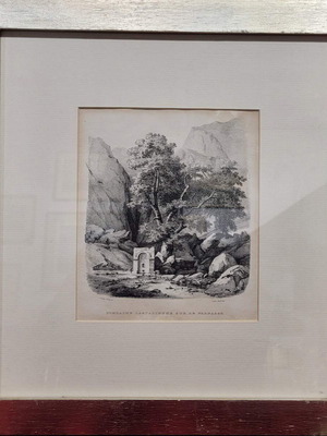 Λιθογραφία "Fontaine Castalienne Sur le Parnasse" σαν καινούργιο, Jules Coignet & De Frey