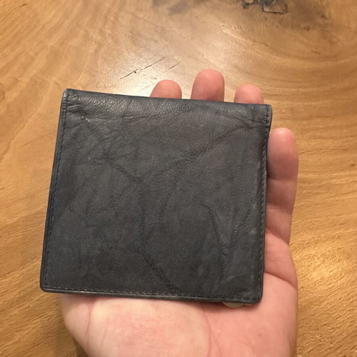 Leather Card and Bill Wallet pocket size 10cmx10cm, like new