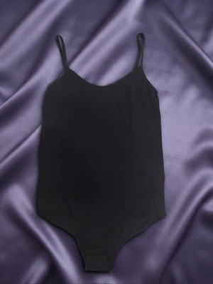 Black bodysuit, elastic, ideal for dance or fitness