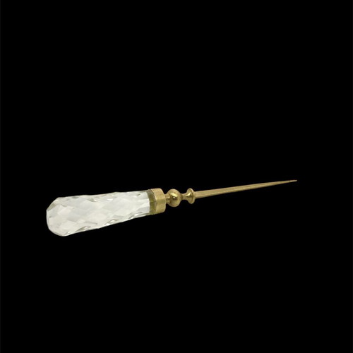 Collectible brass letter opener like new with crystal handle