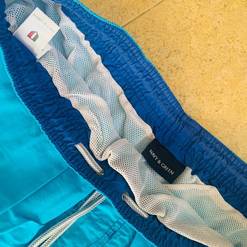 Navy & Green swim shorts like new, size XXL, turquoise