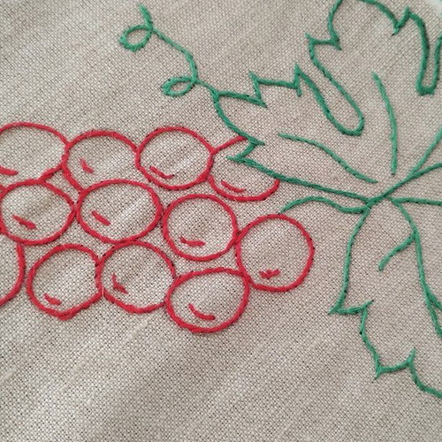 Set of 2 linen embroidered table runners new, traditional Balkan design