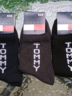 Tommy men's socks new, pack of 3 pairs, size 41-45, black-gray-blue
