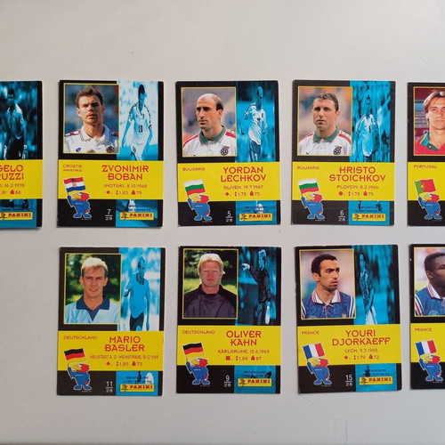 Panini France 1998 cards used, pack of 9