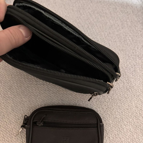 Leather bag and wallet set new, dark brown and black