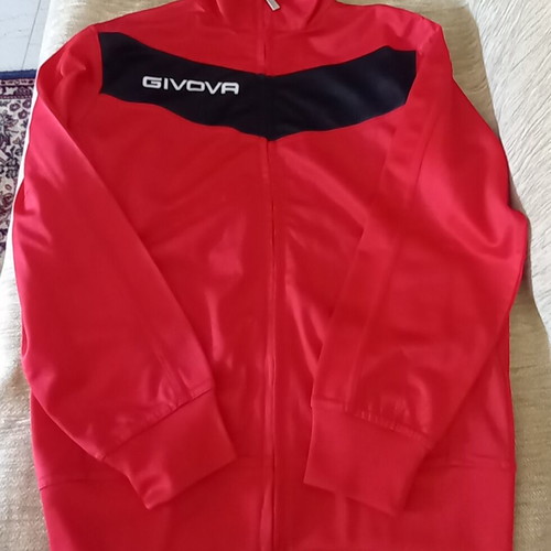 Sports jacket like new, red with sewn logos