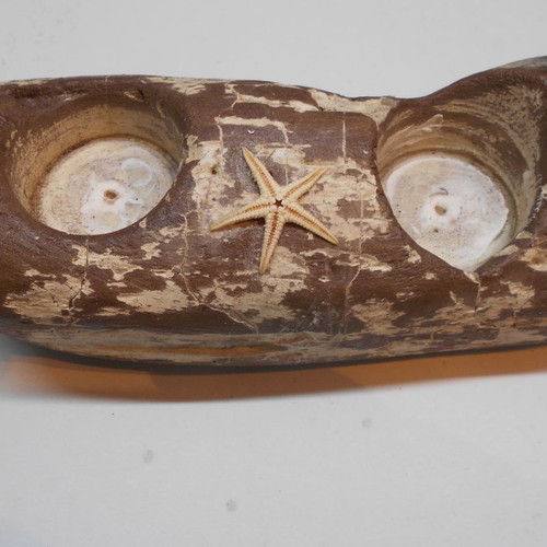 Handmade wooden log tealight candle holder new