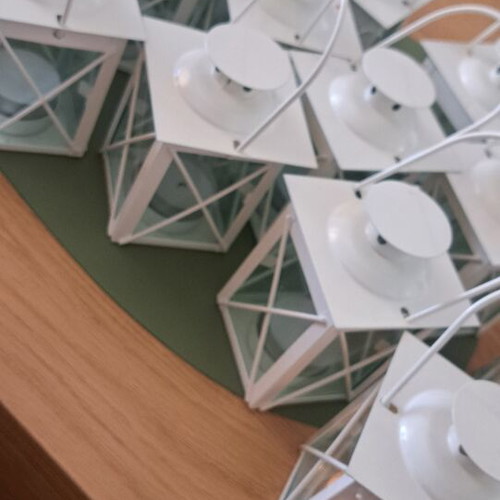 Vintage white lanterns for tealights, set of 24, like new