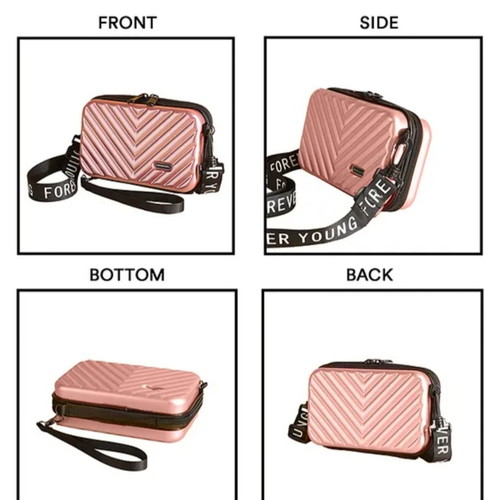 Small PVC crossbody bag in golden pink, new