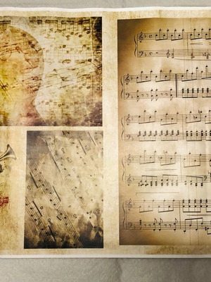 Decoupage Paper "Music Notes" New
