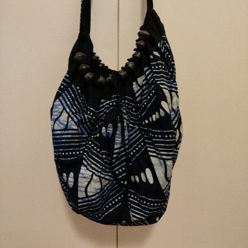 African Boho Style Shoulder Bag Blue Like New