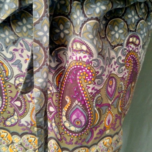 Silk boho dress like new, size M, multicolor