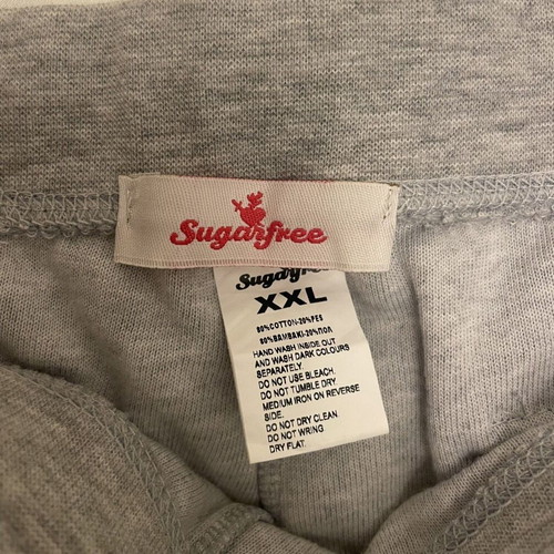 SugarFree terry sweatpants XXL, grey, new