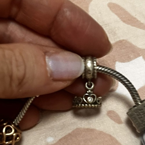 Pandora charm crown princess sterling silver 925 used