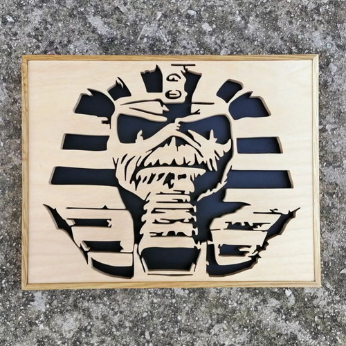 Iron Maiden Eddie Powerslave wooden wall decor, handmade