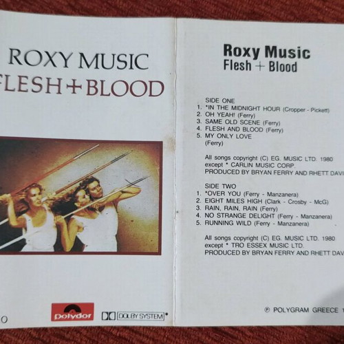Roxy Music cassette tape like new, pop